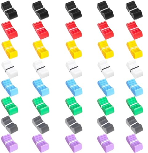 ZAHD 40 PCS mixer fader fader knob Mixer Straight Slide Potentiometer Fader Pioneer fader kappen fader knopf Fader Knöpfe Faderknopf Aufnahme für DJ Mixer die Lautstärkeregelung (Multicolor, 4mm)