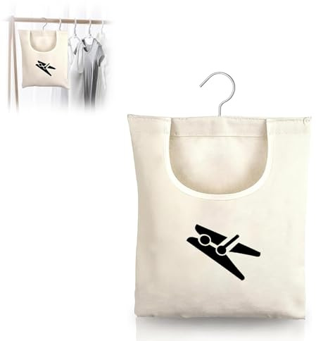 Peg Bag For Washing Line With Hanger,Reusable Washable Hanging Pegs Bag,Rotatable Design,For Organizing And Storing Clothespins,Waterproof Strong Laundry Cloth Clothes Pegs Set