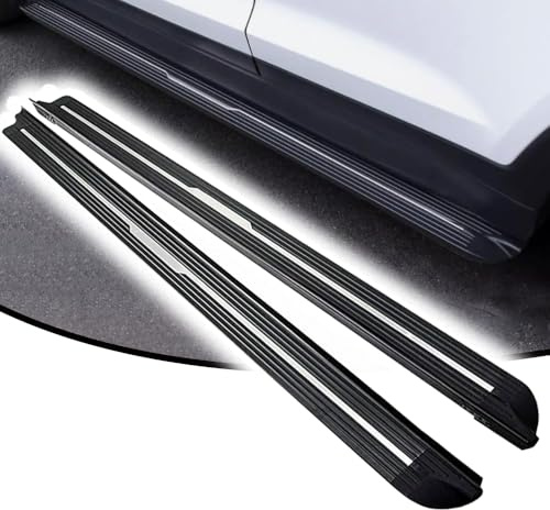 Trittbretter für MG HS 2025 | 2 feste Aluminium-Seitenstufen | kein Bohren zum Anschrauben | Schienenbrett SUV Zubehör schwarz (1 Set) (HJG)