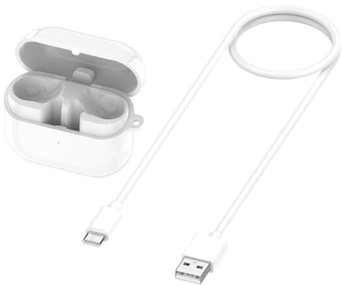 Diyeeni Remplacement du Boîtier de Charge pour Buds 3 Pro SMR630, Boîtier de Chargeur sans Fil avec Indicateur LED, Appariement Bluetooth, Câble de Charge de 3,3 Pieds C, Batterie de (White)