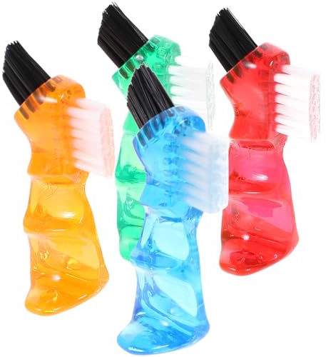 ARTSEWPLY Brosse à Dents Prothèses Dentaires Double Face Lot de 4 Mini Brosses Portables Nettoyage Rapide Prise en Main Confortable pour Entretien des Prothèses et Hygiène Buccale Maison