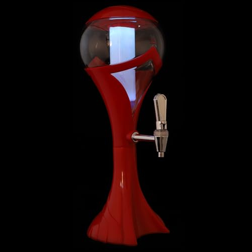 GARVALON Dispensador de Cerveza de Mesa con Torre Luminosa de Práctico y Fácil de Desmontar para Fiestas y Bebidas Botella para Vino y Jugos