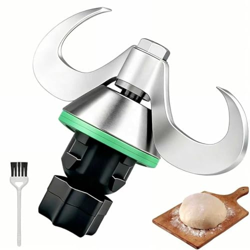 Teigmesser für Thermomix TM6, Edelstahl Teigmischmesser set für Thermomix TM5,TM6,TM7, Kein Teig-Rückstand, Einfach zu Reinigen, mit Reinigungsbürste, Kompatibel mit Vorwerk Thermomix Küchenmaschine