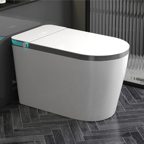 lluoqian WC Bidet WC monoblocco Intelligente con Serbatoio e Protezione Anti-Bolle, Scarico sifonico Automatico for Piccole Case(305mm)