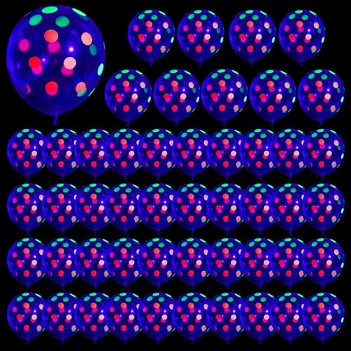 Globos luminosos para fiestas: globos luminosos reactivos a los rayos UV de 12 pulgadas, decoración fluorescente para fiesta de baile, suministros para fiestas oscuras iluminadas | Decoraciones brill