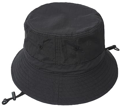 Generisch Anglerhut Bedrucken Sonnenhut Frühling Einfarbig Strand Sonnencreme Becken Hut Hut Cap Mit Ringen (Black, One Size)
