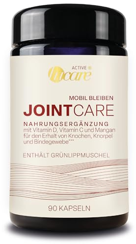 hu´care® Jointcare - Grünlippmuschel mit Glucosamin, Chondroitin, Kurkuma, Nukleotiden, Vitamin C, D3 & K2 - Für Knochen, Knorpel und Bindegewebe - Vital- und Mineralstoffe- 90 Kapseln