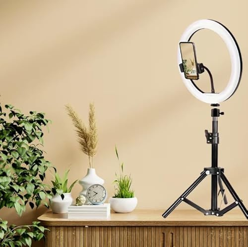 LITTLE CLASSIC 10 LED Ring Light with Tripod Stand & Phone Holder – Dimmable Pro Studio Lighting with 3 Modes – Desktop Glow Kit for Vlogging, Streaming, TikTok, Zoom & Photography (Creator Edition)