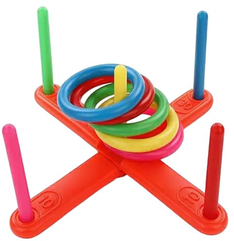 Ringe-Wurfspiel mit Stangen und Ringen, interaktive Hinterhofspiele für Kinder, Kinderspielzeug für drinnen und draußen zur Entwicklung Verbesserung der Koordinationsfähigkeiten – Outdoor-Spiel