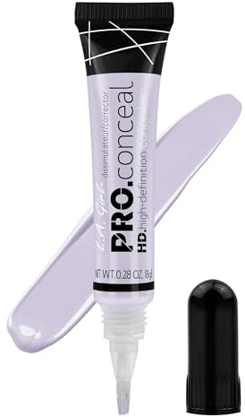 L.A. Girl PRO.Conceal HD High Definition Concealer, Lavender Colour Corrector - Neutralises Yellow Undertones and Sallowness 8g