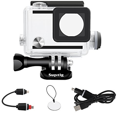 Suptig Wasserdichtes Gehäuse für GoPro Hero 4, Hero 3+, Hero3, Outdoor-Sport-Kamera für Unterwasser-Aufladung, wasserdicht bis 40 m.