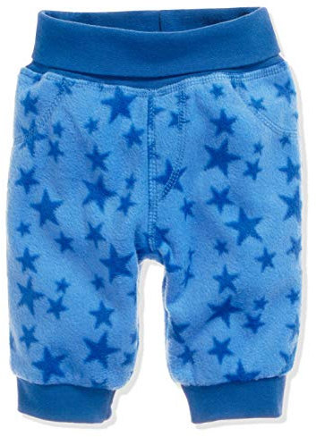 Playshoes Unisex Kinder Fleece-Pumphose Baby-Hose, Blau Sterne, 80