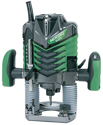 HiKOKI Oberfräse M8V2 (1150W, Spannzange Ø 8 mm, 60 mm Hubhöhe, Soft-touch, verstellbare Handgriffe, Transportkoffer, Zubehör)
