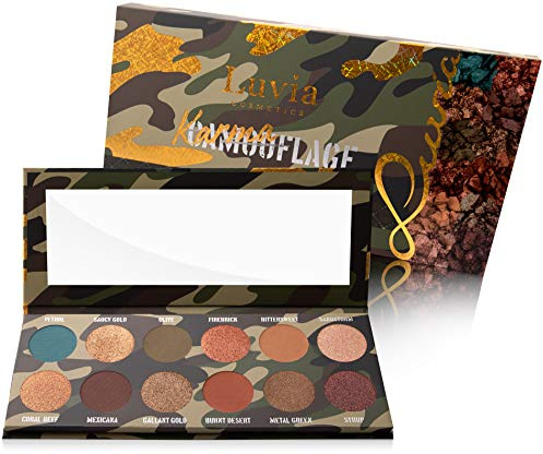 Luvia Professionelle Lidschatten Palette - Karmaflage Eyeshadow Palette - 12 Farben - Matte, Schimmernde & Glitzernde Töne - Geschenkidee Für Frauen - Vegane Kosmetik/Schminke