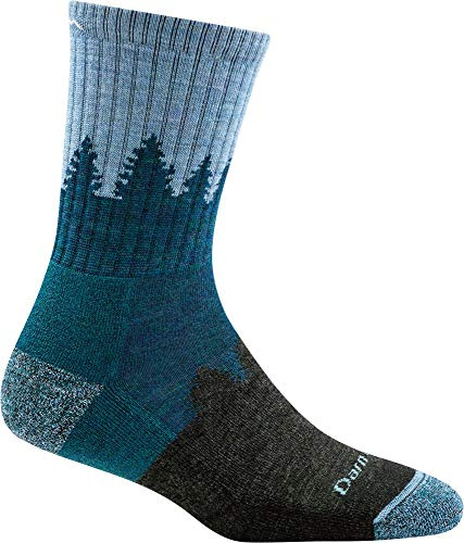 Darn Tough Vermont Women's Treeline Micro Crew Midweight with Cushion Hiking Sock (Style 1971) - Blue, Medium