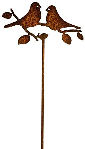 Manufaktur Lichtbogen Rost Gartenstecker Vögel 60 cm Edelrost Gartendeko Vogel Metall Gartendekoration