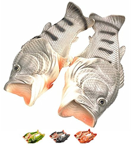 Asifn Pesce Forma Spiaggia al Coperto Pantofole Unisex Bagno Slittata Indossare Accogliente Scarpe Creativi Bambini Divertente personalità Animale Sandali（Nero,40/41 EU