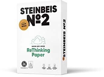 STEINBEIS Nr. 2 TRENDWHITE Reprografisches Papier, 100% recycelt, natürliche Farbe, 80 g, A3, blauer Engel mit 500 Blatt