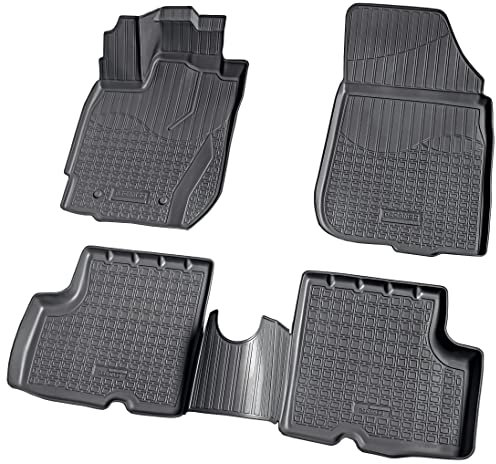 Recambo 3D Gummi Fußmatten kompatibel für Dacia Duster | BJ 2010-2017 | Auto Gummimatten | Passgenau | mit Rand | schwarz