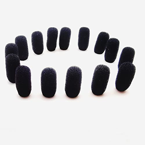 LINHUIPAD 15 Stück Mini-Lavalier-Schaumstoff-Abdeckung für Countryman E6 und andere Headset-Mikrofone (schwarz)