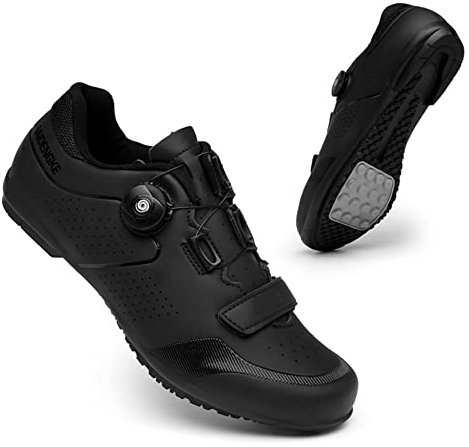 Professionelle Fahrradschuhe, Fahrradfahrrad Frauen Damen Radfahren Reitschuhe Spin Shoestring-kompatibel Cleat Peloton-Schuh mit SPD- und Delta-Sperre Pedal-Fahrradschuhe,Schwarz,43