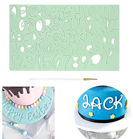 Kaket Alphabet & Numbers Biscuit Embosser, Alphabet Cake Stamp Mold, Letter Cake Molds, Letter Alphabet Biscuit Stamp Models for Baking