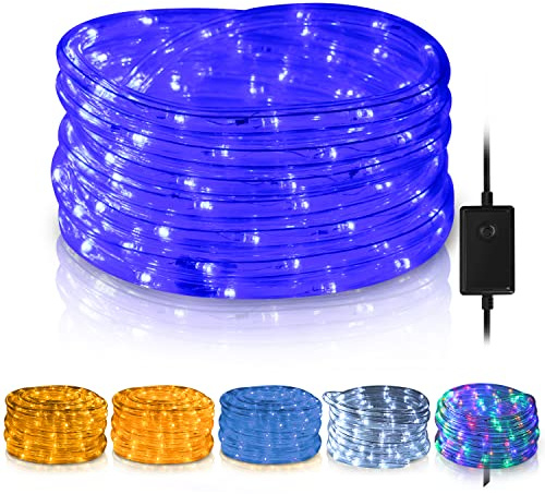 SWANEW Manguera LED Exterior, 20m Tubo LED Impermeable, Led Manguera de Luces, LED Luces de Tira con Enchufe, para Iluminación Jardín-Azul