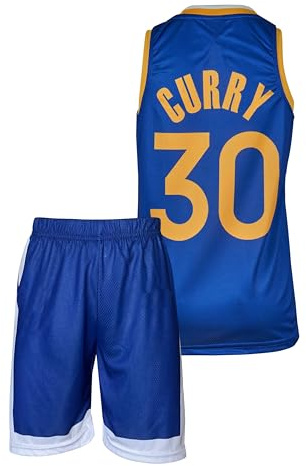 Amdrabola Basketball Kinder Trikot, Basketball Trainings Trikot, Blau, Komm mit Shorts Basketballfans (176,Blau)