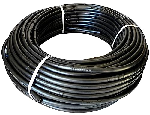 Tubería 16mm con goteros autocompensantes | Tubería de goteo cada 50cm [100 Metros] Riego por goteo | Tubería riego Negra