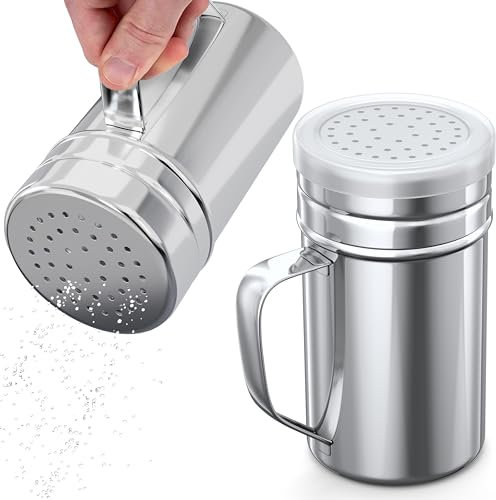 CUSINIUM 14oz Metal Salt And Pepper Shakers - Dredge Seasoning Shakers - Pack of 2