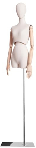Schaufensterpuppe Weiblich Torso Gepaart mit Hochwertigen Massivholzzeigern, Beschwerter Sockel aus Massivem Gusseisen, Schneiderpuppe Verstellbar Anwendbar Kleiderständer, Boutique, Bekleidungsgeschä