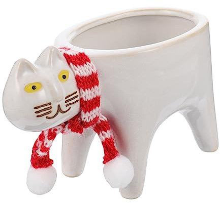 Toddmomy Katzen Keramik Blumentopf Ornament Blumenvase Aus Keramik Blumentöpfe Im Freien Sukkulententöpfe Aus Keramik Mini-pflanzgefäß Pflanzgefäß Für Katzenblumen Weiß Pflanzer Anlage