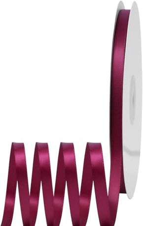 Satinband Weinrot 6mm Breit Geschenkband Satin,91m Satinbänder Weinrot Dick Schleifenband Dekoband Seidenband Geschenkverpackung Stoffband Geschenkbänder für Dekorieren Basteln Kleid Hochzeit