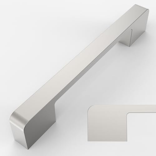 Amerdeco 10 Pack Satin Nickel Cabinet Pulls 5 Inch(128MM) Hole Centers Kitchen Handles Cupboard Drawer Pulls AM018