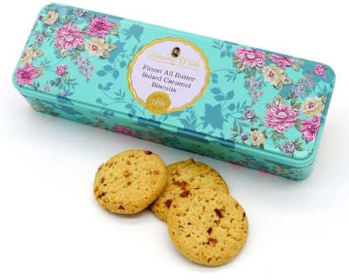 Grandma® | Keksbutterdose | Metalldose für Kekse, Butter und gesalzenes Karamell – 150 g | Englische Keksbutterdose mit blauen Reliefdekorationen