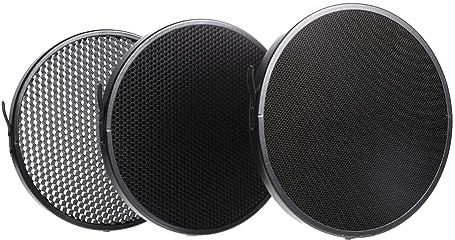 Grille en Nid d'abeille pour Flash 1 Set, Alliage D'aluminium Noir | Contrôle Directionnel Lumière, Angle 10 Degrés, Fixation à Ressort, Languette de Retrait Rapide