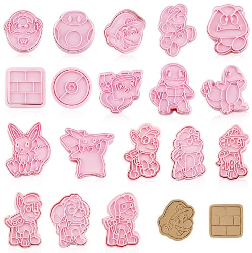 BITEFU 18 Stücksatz Keksausstecher,Rosa Plätzchen ausstecher,Einschließlich Super-Brüder, Elf, Hund patrouillieren, Zur Herstellung von Plätzchen,Haustiersnacks,Gummibärchen,DIY Kuchendekoration