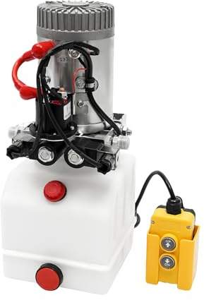 12V 2850rpm Electric Hydraulic Pump for Dump Trailer Power Unit, Double Acting Dump Truck Hydraulic Pump For Fixed Lifting Platforms, Sanitation Vehicles, with Relief Valve and Remote Control, 4L