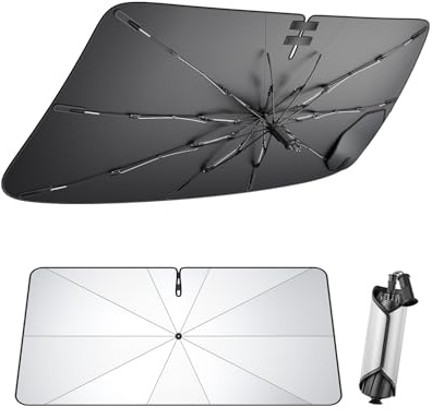 Coleya Parasol Paraguas para Coche Compatible con Renault Captur 2013-2025, Accesorios Renault Captur Parasol para Parabrisas Delantero de Coche, Protección Solar, Protección UV, Plegable