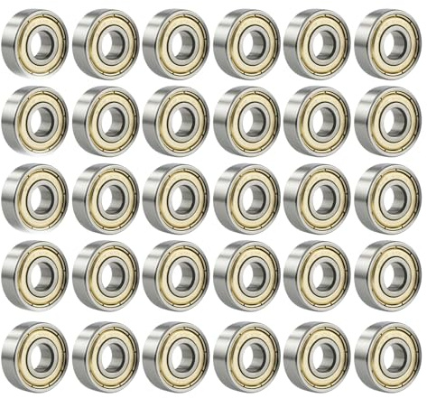 30 Pièces 608zz Roulements à Billes, 608ZZ 8 mm x 22 mm x 7 mm, Roulement Prémonté, Durable et Résistant pour Skateboard, Scooter, Patins à Roues Alignées, Micromoteurs et Applications Diverses