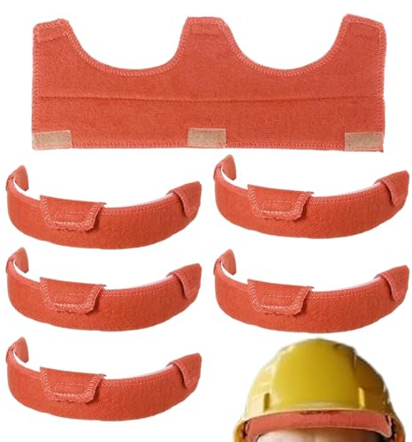 Fascia tergisudore per elmetto rigido, 6 pezzi, in cotone, lavabile, autoadesiva, fodera per cappelli in cotone, fodera per il sudore, lavabile, per caschi, protezioni per il sudore o per uomini e