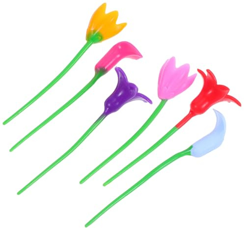 Didiseaon 6 pezzi Segnabicchieri in Silicone Forma di Fiore Identificatore Calici per Vino Colorati e Riutilizzabili per Casa Bar e Feste Colore Casuale Colore Casuale