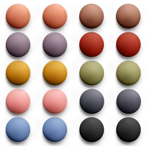 GOOZADA 20Pcs Round Fridge Magnets Strong,10 Colours Refrigerator Magnet, Classroom Magnets, Matte Fridge Accessories, Cute Decor Accessories, Strong Whiteboard Magnet for Locker, Office, School