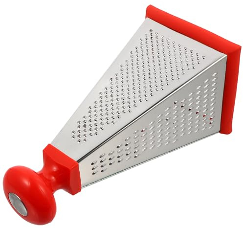 TOKIDNY Rallador Multiusos De Acero Inoxidable 23 Cm, Cortadora De Verduras y Rallador De Caja, Resistente Al Óxido, Para Cocina Doméstica, Uso En Frutas y Verduras, Color Rojo