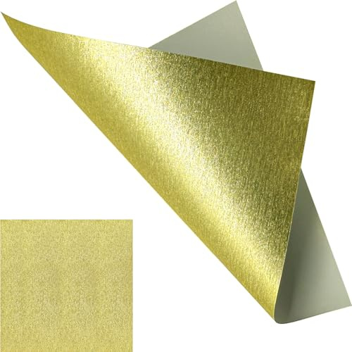 Carta Glitterata Carta per origami Fatta a Mano Cartoncino 50 fogli colorati su un lato 15x15cm, 120~150 g/m² Colori dorati vivaci carta pieghevole Per Arte, Decorazioni per Feste e Album di Ritagli