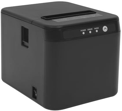 80mm Thermodrucker,Q821 Bondrucker mit USB und LAN Schnittstelle,200mm/s Quittungsdrucker mit 80mm Papierbreite,Auflösung 576 Punkte/Zeile,AUTO-CUT Drucker für Gastronomie und Supermärkte (schwarz)