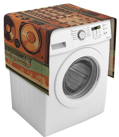 Rkklvbns Dustproof Washer Covers for Home, Dryer Covers for The Top Fridge Anti-Slip Cover, Multi-Purpose Jazz Music Equipment with Vintage Background Appliances Cover for Oven, Dishwasher, Kitchen