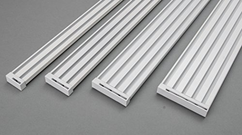 Rollmayer ALU Gardinenschiene 2-läufig 240cm - nur Gardinenschiene | Zur Deckenbefestigung für Gardinen Vorhänge und Schiebevorhänge als stabile Aluminium Vorhangschiene in glänzend Weiß
