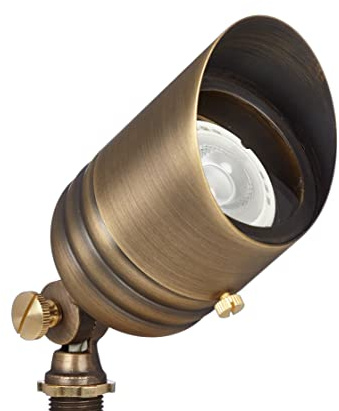 VOLT Fat Boy 12V Brass Outdoor Spotlight (Bronze) for Low Voltage Landscape Lighting of Yard, Lawn, Garden, Patio, Trees & House