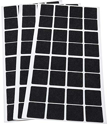 Adsamm® / 96 x feltrini autoadesivi ultrasottili/Nero / 25x25 mm/Quadrato/piedini per mobili in feltro extra fine da 1.5 mm di spessore/pad protettivi per arredi